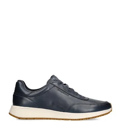 Cole Haan Leather Grandprø Luxe Mile Slip-on Sneakers In Blue