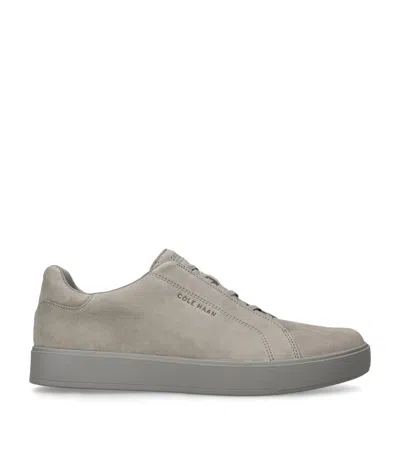 Cole Haan Leather Grandprø Luxe Slip-on Sneakers In Gray