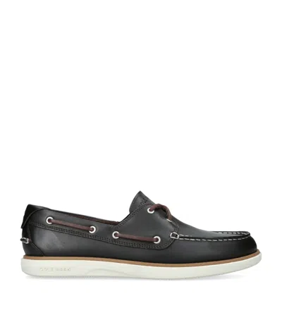Cole Haan Leather Grandprø Windward Boat Shoes In Brown