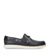 Cole Haan Leather Grandprø Windward Boat Shoes In Navy