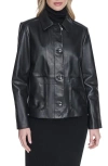 Cole Haan Leather Jacket In Black