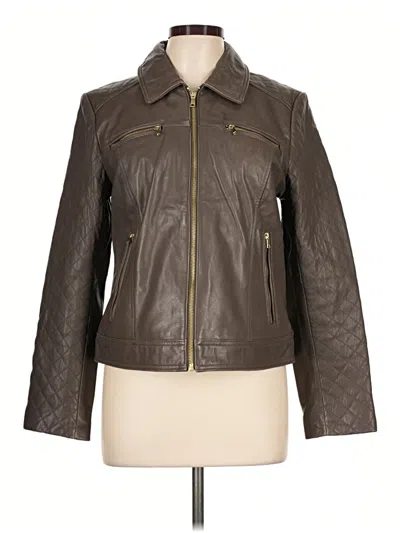 Pre-owned Cole Haan Leather Jacket In Brown