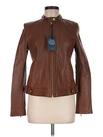 Pre-owned Cole Haan Leather Jacket In Brown