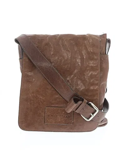 Pre-owned Cole Haan Leather Messenger In Brown