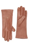 Cole Haan Leather Points Gloves In British Tan