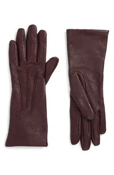 Cole Haan Points Leather Gloves In Pinot