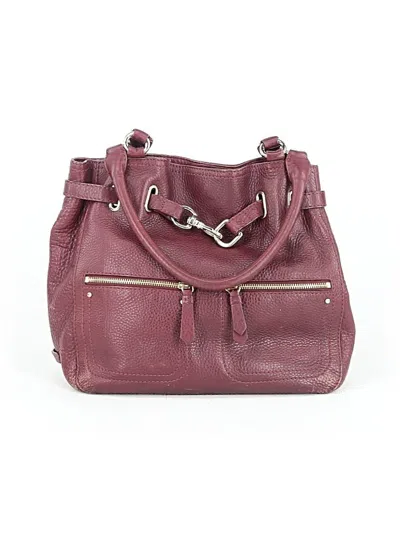 Pre-owned Cole Haan Leather Shoulder Bag In Burgundy