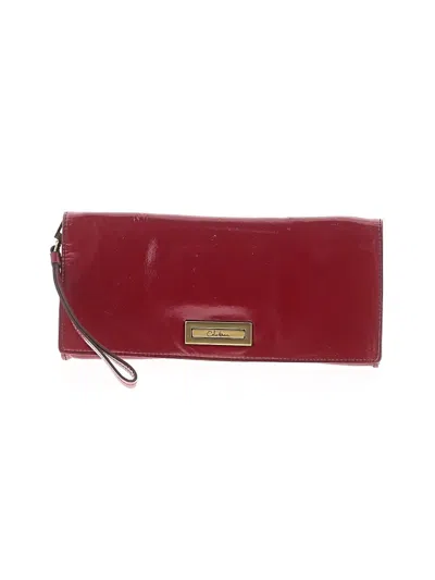 Pre-owned Cole Haan Leather Wristlet In Burgundy