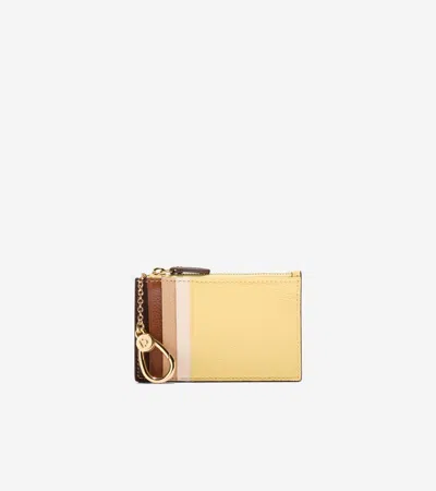 Cole Haan Leather Zip Card Case - Yellow
