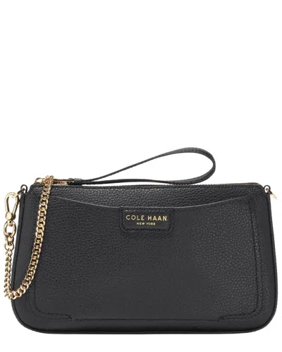 Cole Haan Leighton Leather Clutch In Black