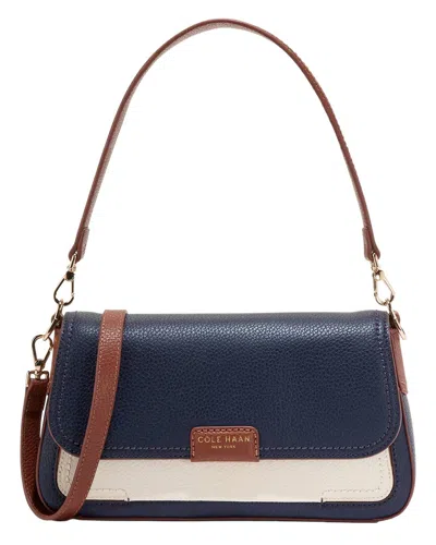 Cole Haan Leighton Leather Shoulder Bag In Blue