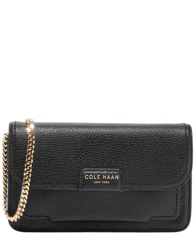 Cole Haan Leighton Leather Wallet On A Chain In Black