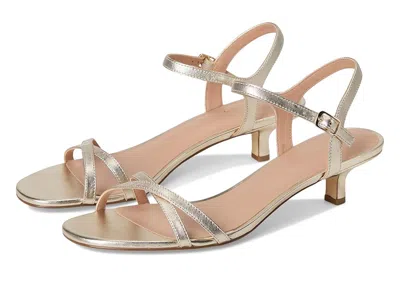 Cole Haan Leni Kitten Heel Strappy Sandals 40mm In Gold