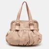 COLE HAAN LIGHT LEATHER PLEATED HOBO