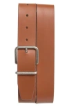 Cole Haan Logo Embossed Leather Belt