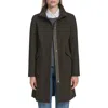 Cole Haan Longline Wool Blend Coat In Green