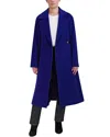 Cole Haan Luxe Wool-blend Belted Oversized Coat In Blue