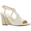 Cole Haan Maddie Womens Leather Ankle Strap Wedge Sandals In Multi