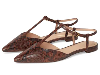 Cole Haan Marlah T-strap Ballet Flats In Brown
