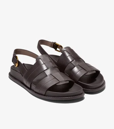 Cole Haan Marlee W32745 Sandals Women's Chocolate Leather Fisherman Rhs8355 In Brown
