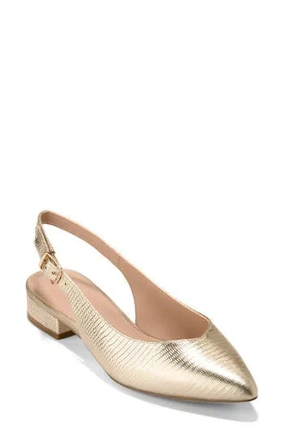 Cole Haan Mazie Slingback Flat In Gold Lizard