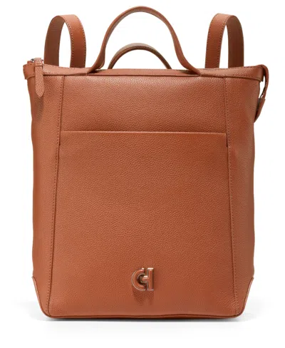 Cole Haan Medium Grand Ambition Convertible Leather Backpack In British Tan