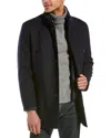 Cole Haan Melton 3-in-1 Wool-blend Coat In Blue