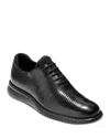 Cole Haan 2.zerogrand Laser Wingtip Oxfords In Black Leather