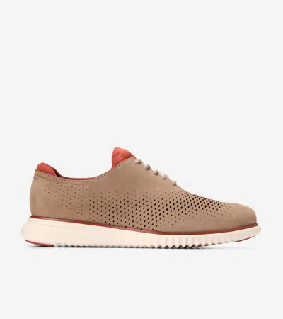 Cole Haan Men's 2.zerøgrand Laser Wingtip Oxford Shoes Lined Oxfords - Beige Size 8