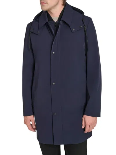 Cole Haan Men's 3-in-1 Hooded Rain Jacket In Blue