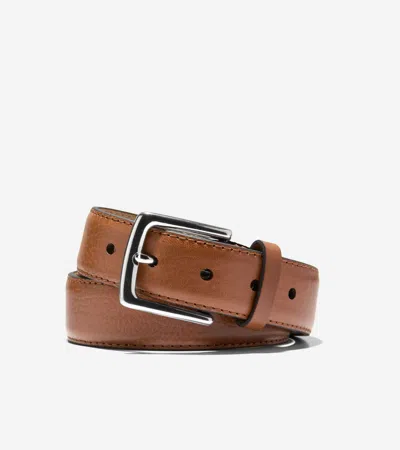 Cole Haan Men's 35mm Double Edge Stitch Detail Belt - Beige Size 42 In Brown