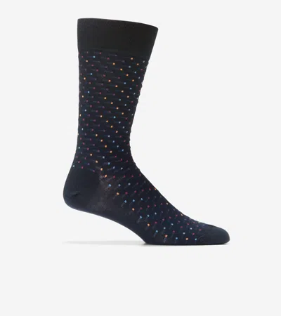 Cole Haan Men's Abstract Color Block Dress Crew Socks - Blue Size Osfa