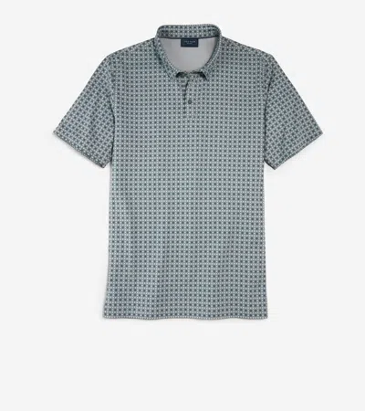 Cole Haan Men's All-day Floral Polo Shirt - Grey Size Small In Green