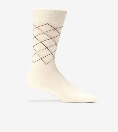 Cole Haan Men's Argyle Dress Crew Socks - Beige Size Osfa In Brown