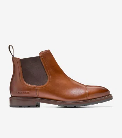 Cole Haan Men's Berkshire Lug Cap Toe Chelsea Boots - Brown Size 8.5 Water-resistant