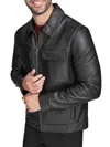 Cole Haan Men's Bonded Leather Blend Jacket In Black