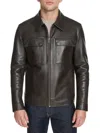Cole Haan Zip Front Jacket In Brown