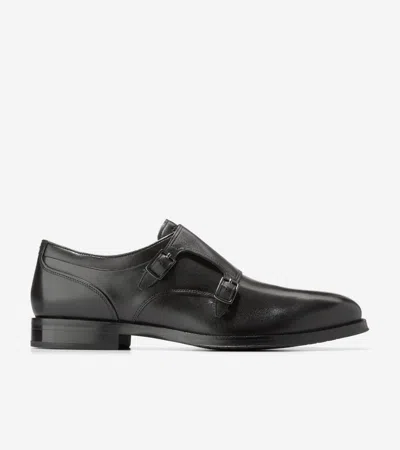 Cole Haan Men's Carnegie Monk Strap Shoes - Black Size 9.5