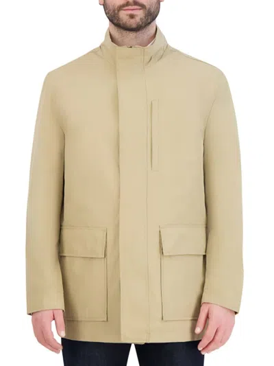 Cole Haan Men's City Rain Carcoat In Khaki