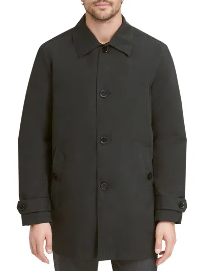 Cole Haan Men's City Rain Mid-length Mackintosh Jacket In Black