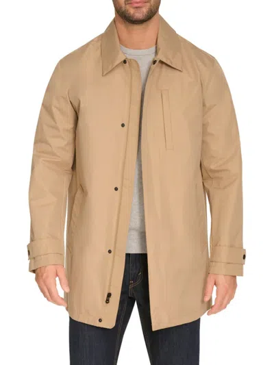 Cole Haan Men's City Rain Zip Front Coat In Khaki