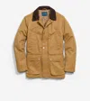 Cole Haan Men's Coated Cotton Rain Jacket - Beige Size Medium In Khaki