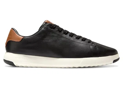 Pre-owned Cole Haan Men's  Grandprø Tennis Sneakers In Black/british Tan In Multi