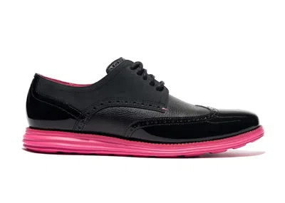 Pre-owned Cole Haan Men's  Originalgrand Wingtip Phantaci Sneakers In Black/pink In Multi