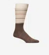 Cole Haan Men's Color Block Stripe Dress Crew Socks - Brown In Brown