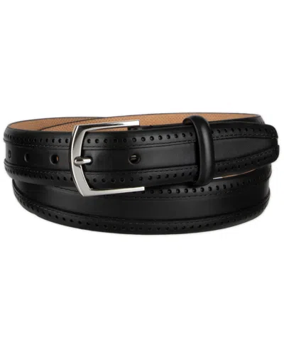 Cole Haan Men's Dawson Brogue Leather Dress Belt In Black