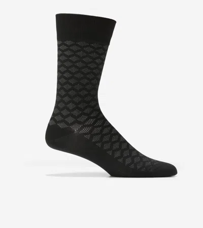 Cole Haan Men's Diamond Microfiber Dress Crew Socks - Black Size Osfa