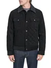 Cole Haan Men's Diamond Quilted Corduroy Trucker Jacket In Black