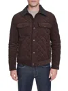 Cole Haan Men's Diamond Quilted Corduroy Trucker Jacket In Brown