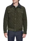 Cole Haan Quilted Corduroy Jacket In Green